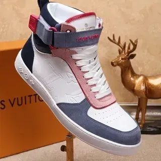 Louis Vuitton Zapatillas Lifestyle Blancas Navy High-Top Monogram-Embossed