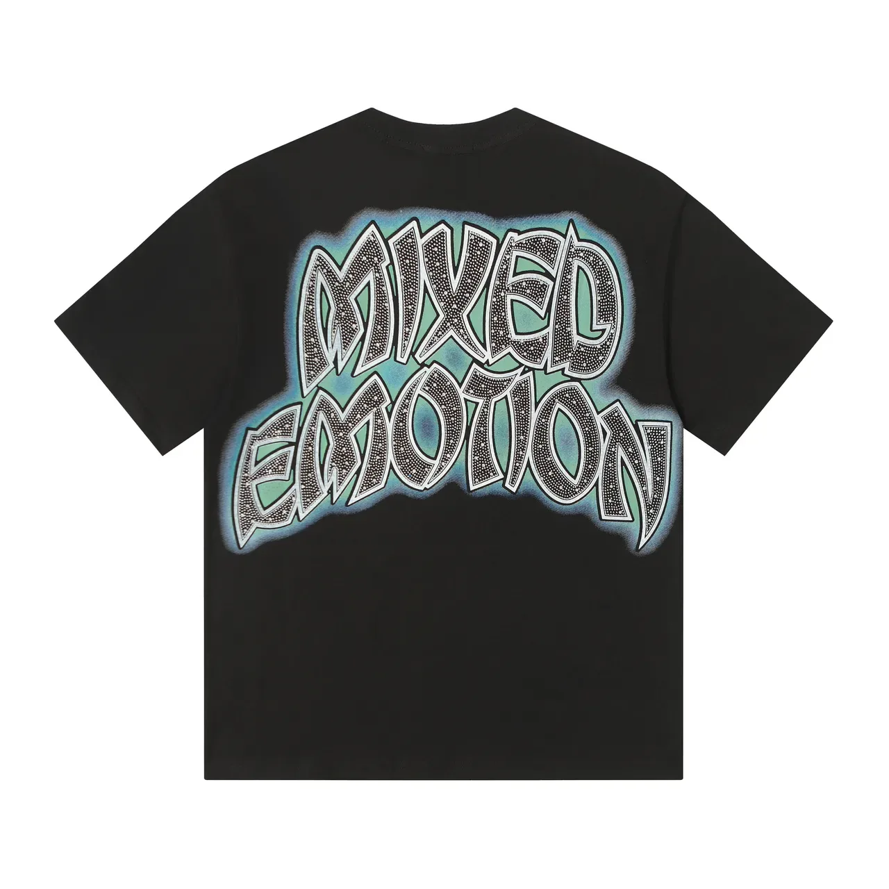 Mixed Emotion 黑蓝印花宽松版T恤 3