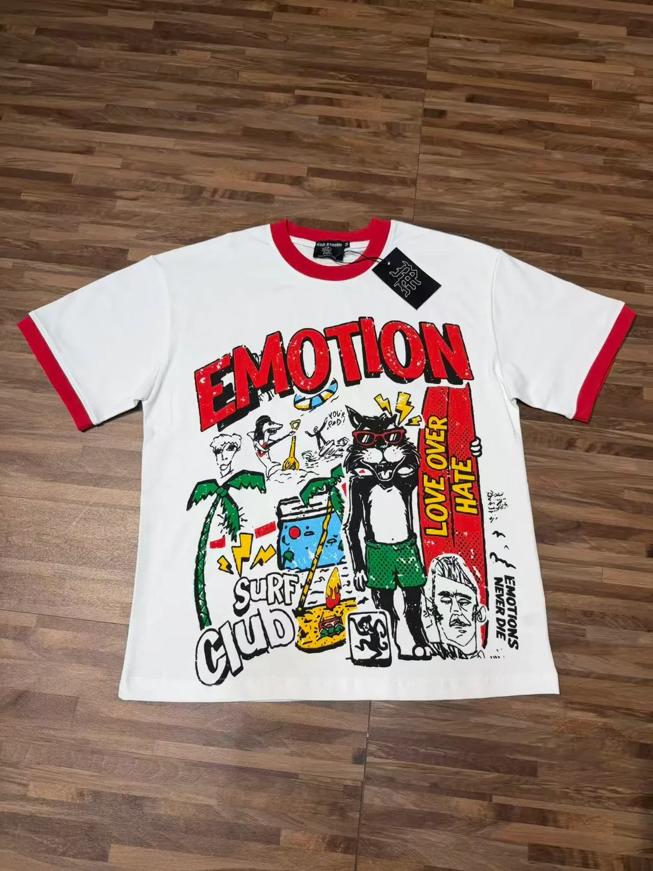 Mixed Emotion Emotion Surf Club ग्राफिक रिंगर टी-शर्ट 5