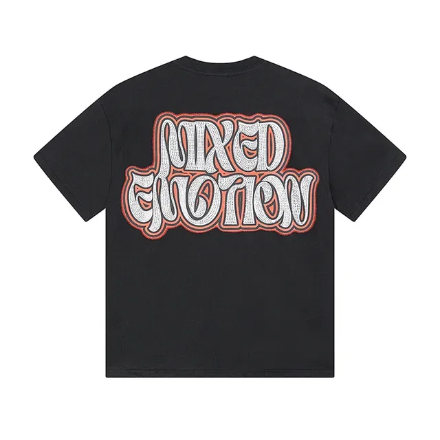Mixed Emotion Made By Stars Graphic Print Black T-Shirt 3
