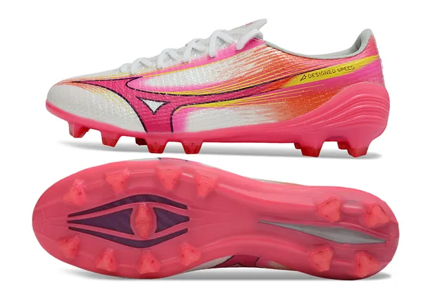 Mizuno Speed A-Designed Speed Pink White Yellow Firm-Ground sapatos de futebol 6
