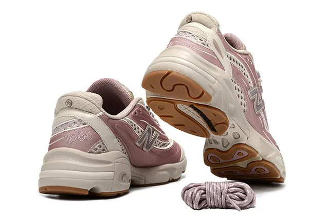 New Balance 1000 Chaussures Chunky Rose Poussiéreux et Crème 3