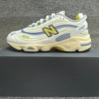 New Balance 1000 White Blue Lime Chunky Sneakers