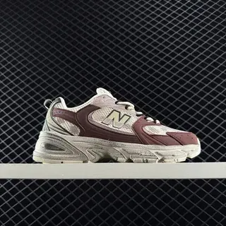New Balance 530 Burgundy Beige Layered Upper Chunky Sneakers
