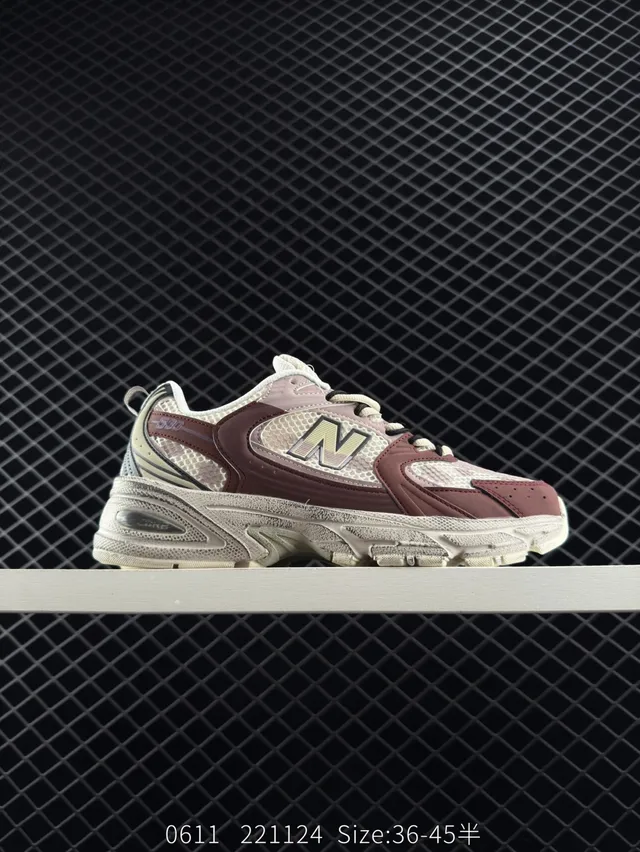 New Balance 530 Sneakers burdeos beige avec upper en couches et semelle chunky 6