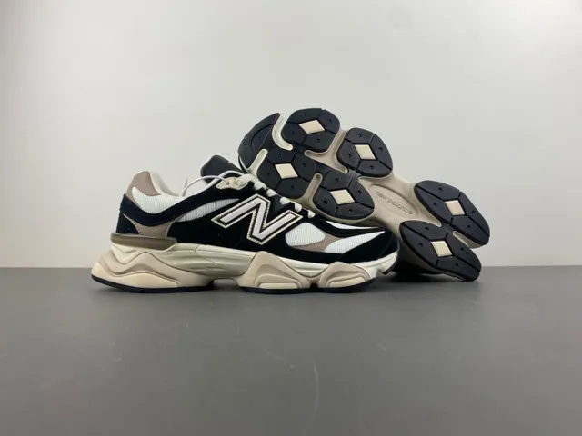 New Balance 9060 أحذية رياضية سميكة أسود بيج 12