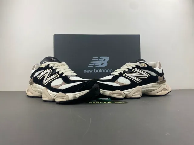 New Balance 9060 أحذية رياضية سميكة أسود بيج 13