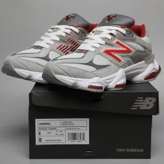 New Balance 9060 Gray Red White Lifestyle Sneakers