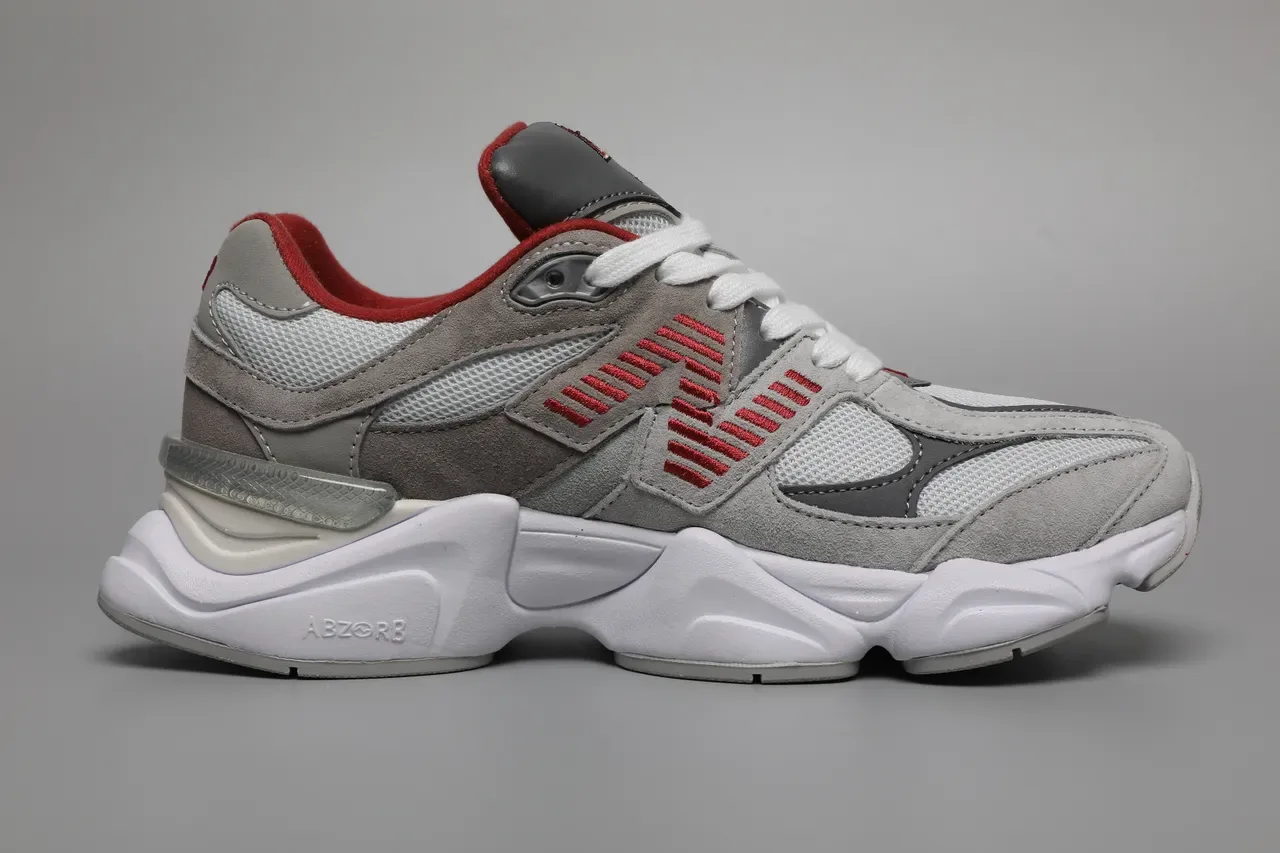 New Balance 9060 cinza vermelho branco tênis lifestyle 8