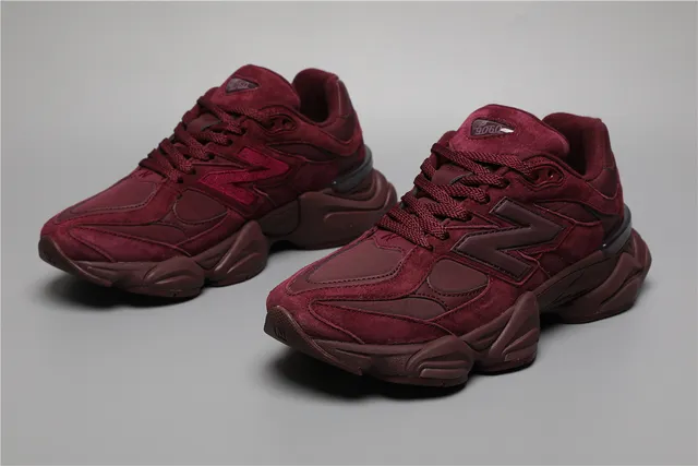 New Balance 9060 أحذية رياضية سميكة من السويدي بلون مارون 5