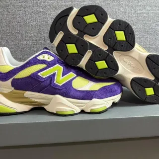 New Balance 9060 Purple and Lime Green Chunky Sneakers