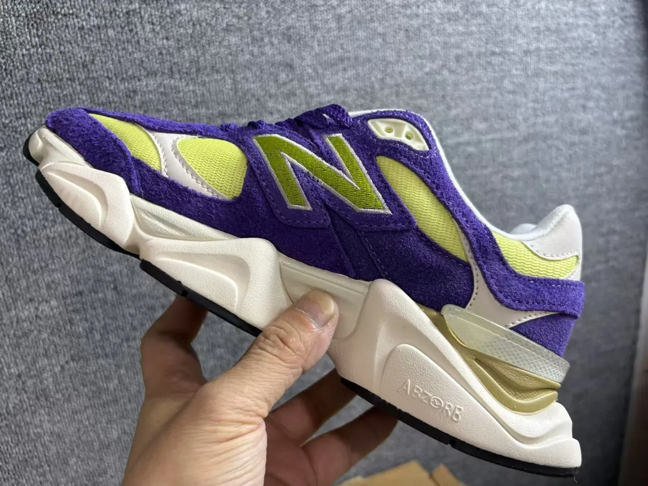 New Balance 9060 بنفسجي وأخضر لايم حذاء رياضي تشونكي 4