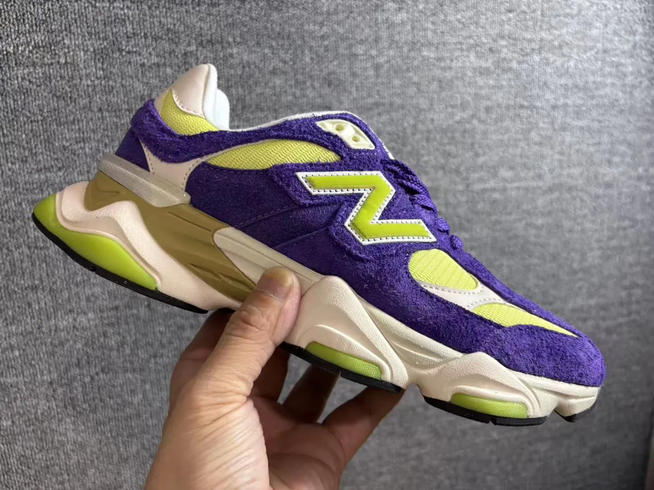 New Balance 9060 بنفسجي وأخضر لايم حذاء رياضي تشونكي 5