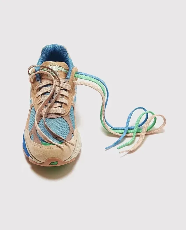 New Balance 990 بني أزرق متعدد المواد العلوي تصميم محظور باللون نمط حياة أحذية رياضية 8