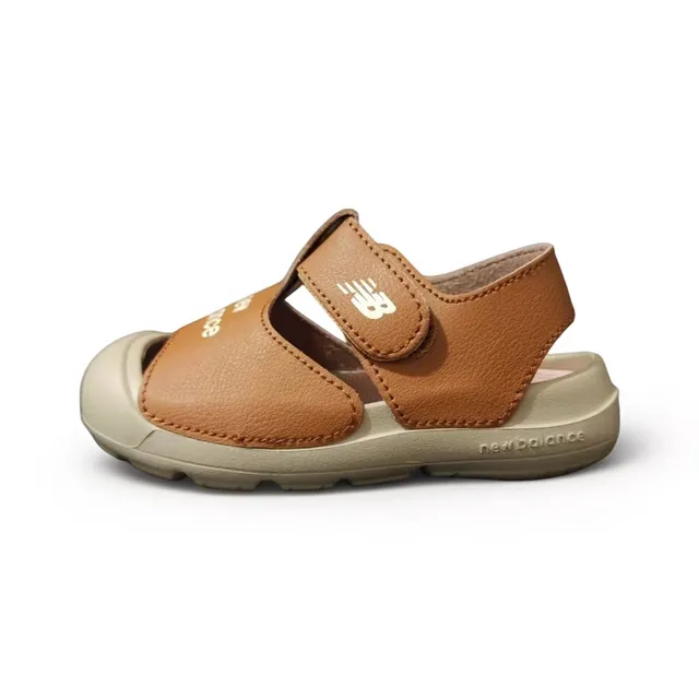 New Balance Bege Branco Dedo Aberto Dupla Alça Velcro Sandálias Casual 22