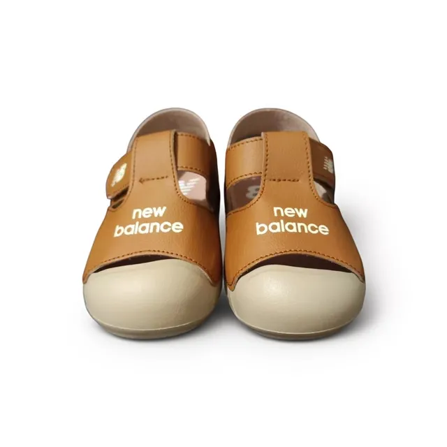 New Balance Bege Branco Dedo Aberto Dupla Alça Velcro Sandálias Casual 24