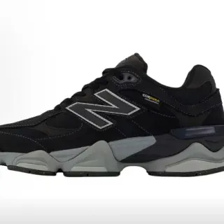 New Balance Black Gray Multi-Layered Midsole Mixed-Material Upper Chunky Sneakers