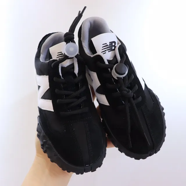 New Balance Black White Layered Upper Oversized 'N' Logo Chunky Sneakers 3