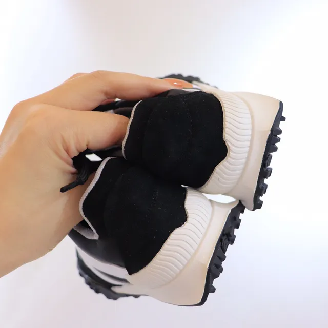New Balance Black White Layered Upper Oversized 'N' Logo Chunky Sneakers 7