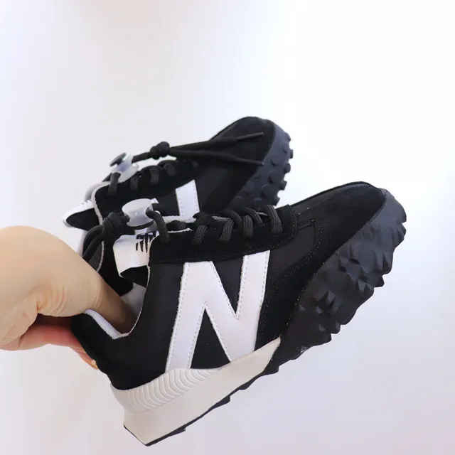 New Balance Black White Layered Upper Oversized 'N' Logo Chunky Sneakers 10