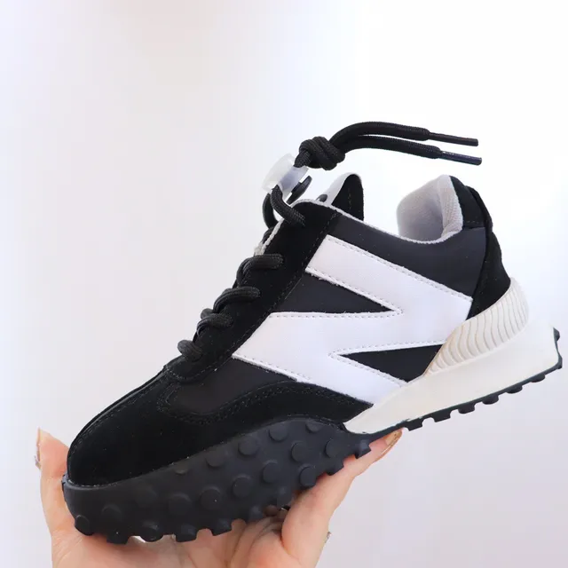 New Balance Black White Layered Upper Oversized 'N' Logo Chunky Sneakers 11