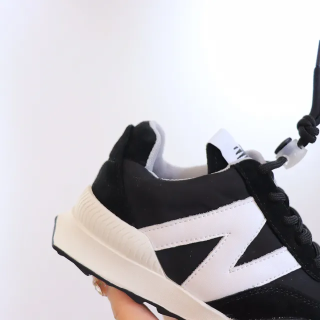 New Balance Black White Layered Upper Oversized 'N' Logo Chunky Sneakers 14