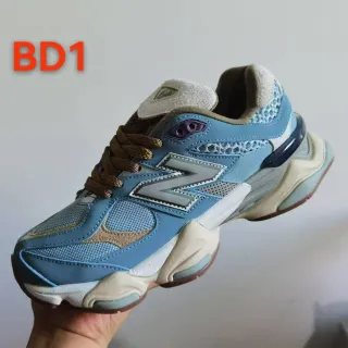 New Balance Blue Brown Midsole Mixed-Material Upper Chunky Sneakers
