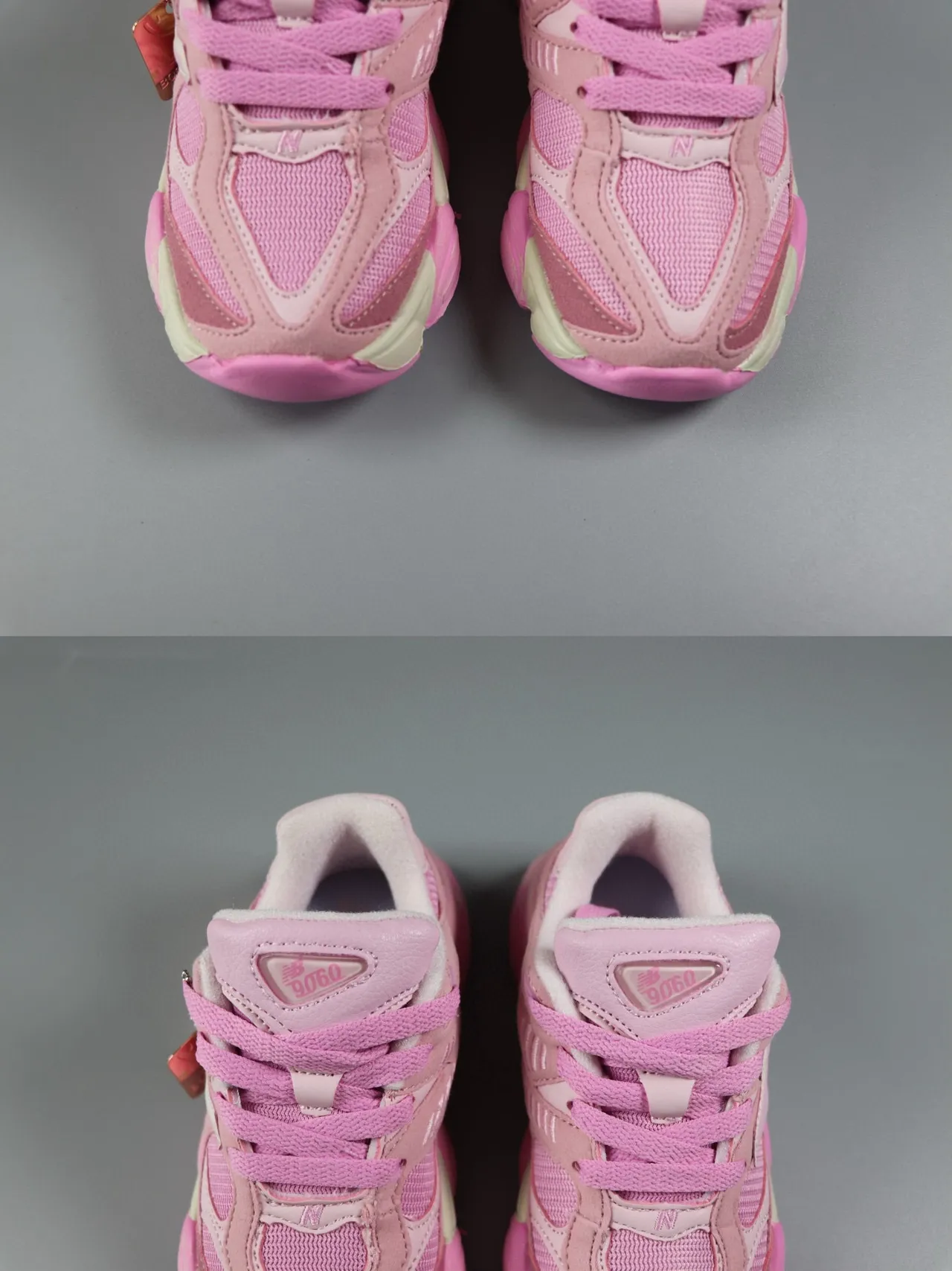 New Balance Rose Beige Semelle médiane stratifiée Tissu-Synthétique Supérieur Baskets chunky 6