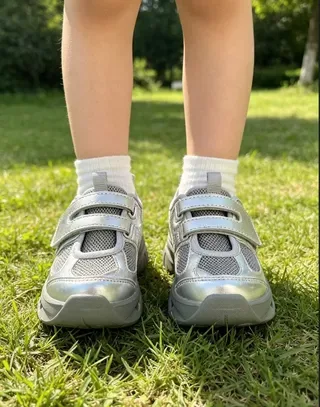 New Balance Prata Preto Fechamento Velcro Corrediça Superior Malha Metálica Tênis Lifestyle 8