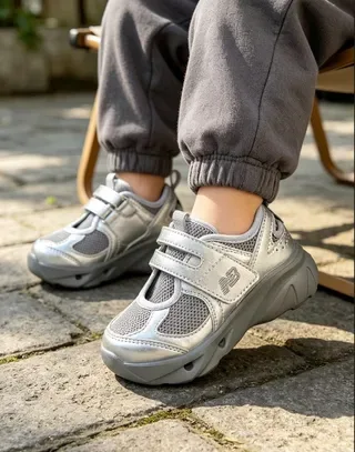 New Balance Prata Preto Fechamento Velcro Corrediça Superior Malha Metálica Tênis Lifestyle 9