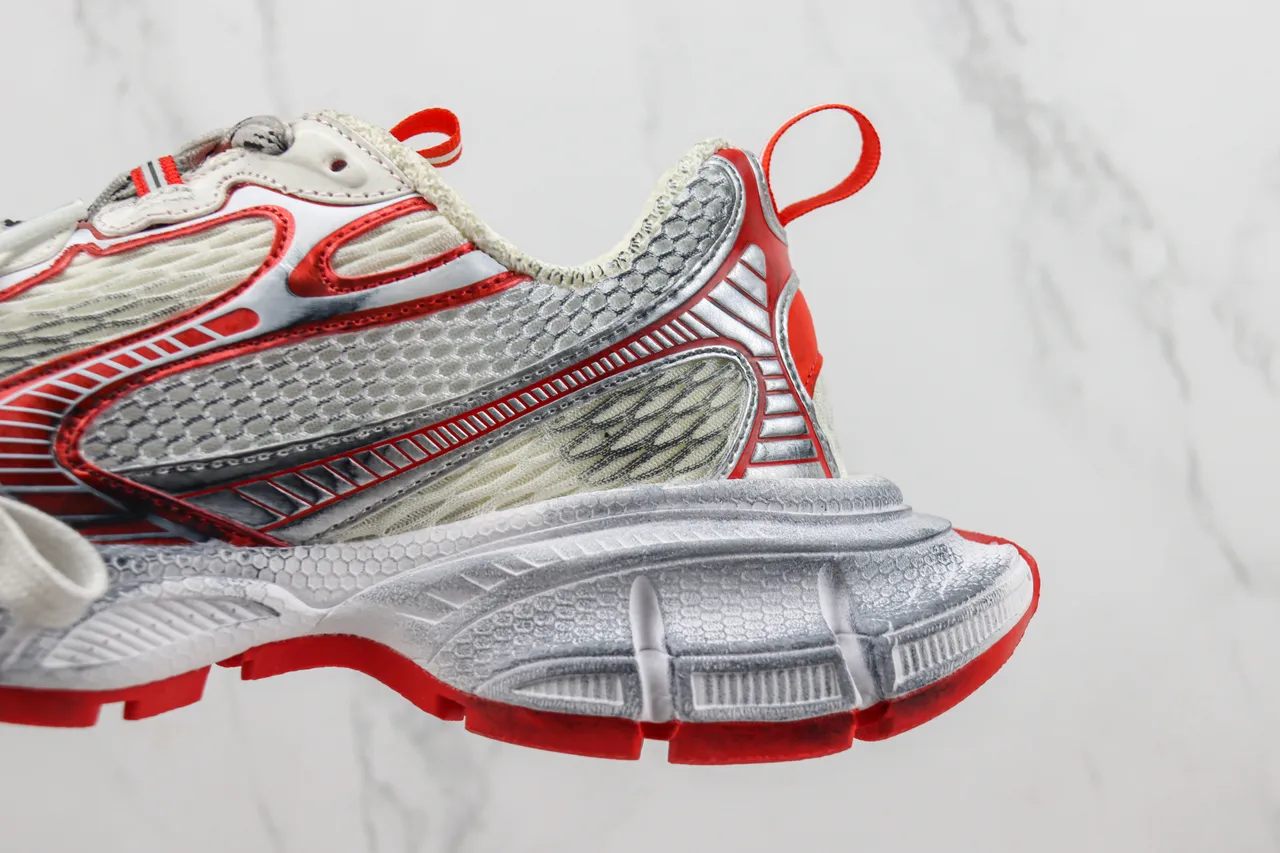 New Balance Argent Rouge Semelle intermédiaire Mesh et revêtement synthétique Sneakers chunky 7
