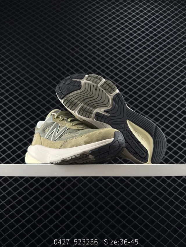 New Balance U990 Vert Olive Suède Maille Chaussures Chunky 3