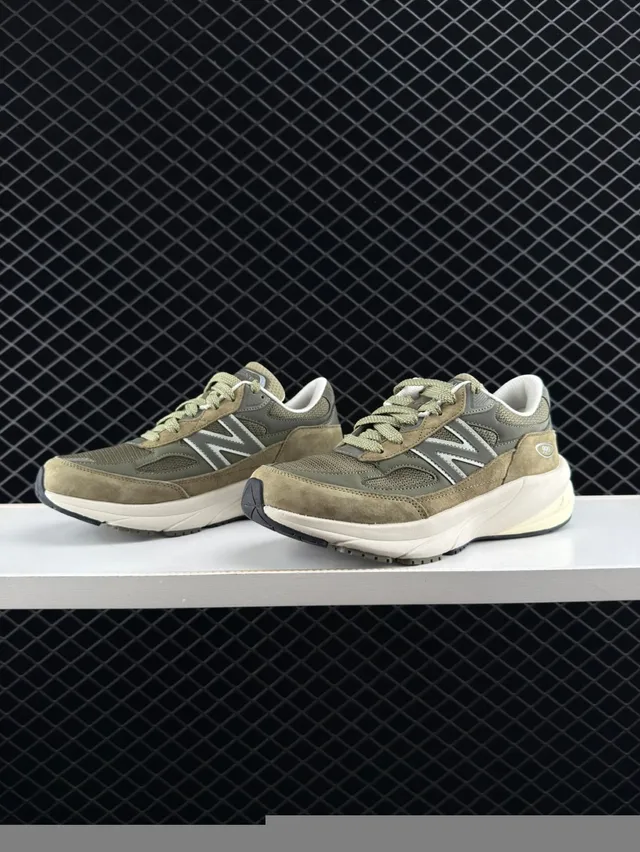 New Balance U990 Vert Olive Suède Maille Chaussures Chunky 4