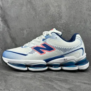 New Balance White Navy Mesh And Synthetic Upper Segmented Visible Air-Cushion Midsole Chunky Sneakers