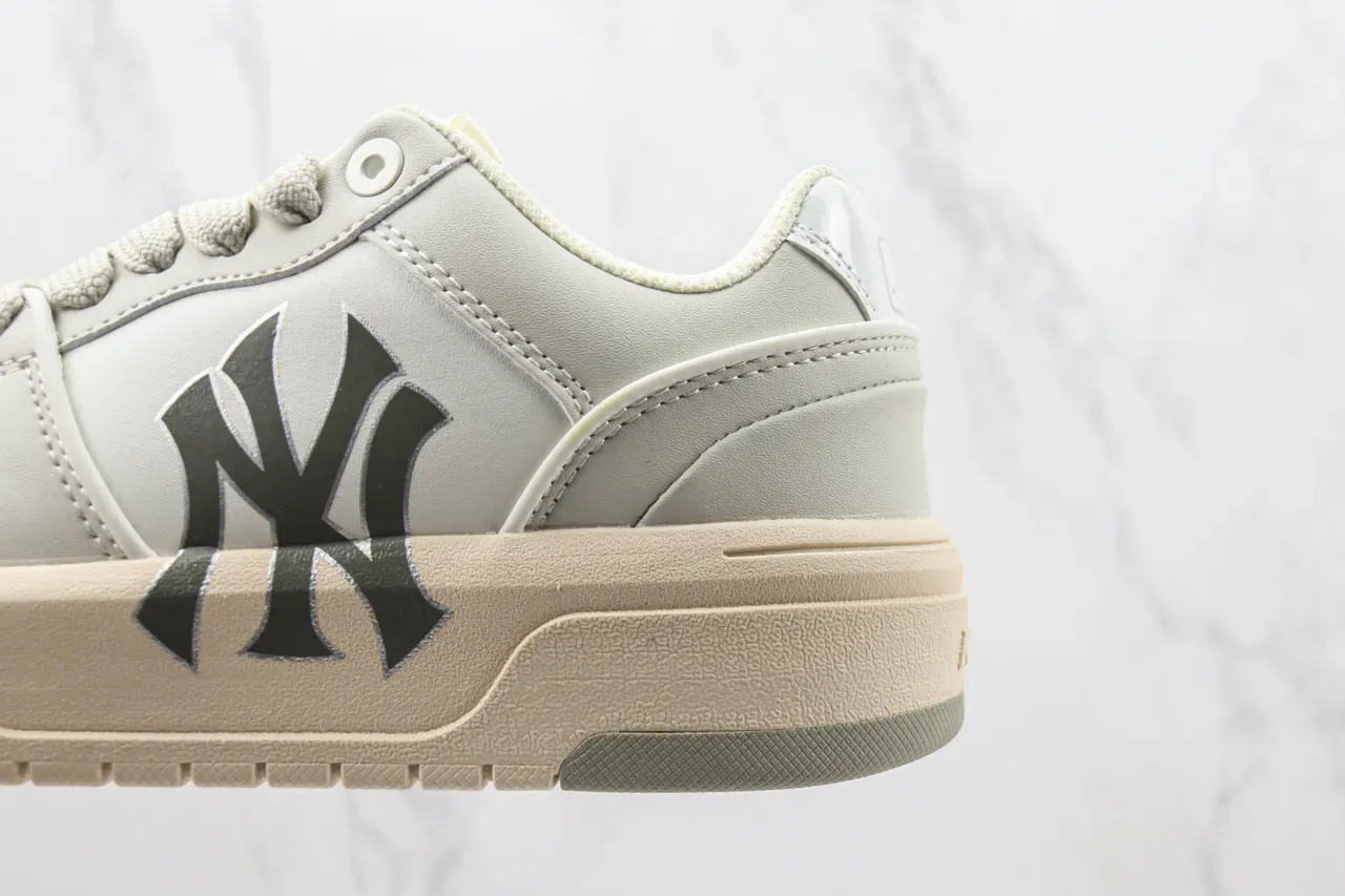 New Era Platform Sneaker Beige Gray Low-Top Leather-Like Upper Lifestyle Sneakers 7