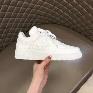 Nike Air Force 1 全白色浮雕单色图案生活方式运动鞋