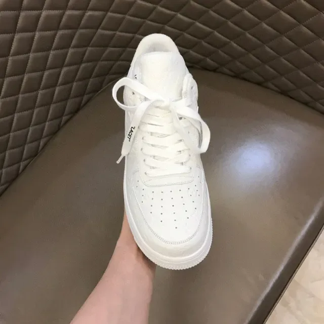 Nike Air Force 1 All-White Embossed Monogram Lifestyle Sneakers 4