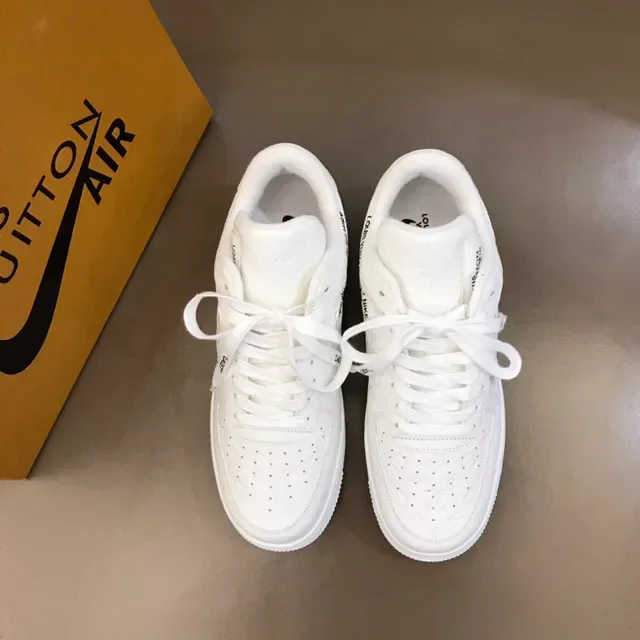 Nike Air Force 1 All-White Embossed Monogram Lifestyle Sneakers 9