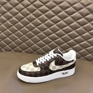 Nike Air Force 1 Checkerboard Brown Beige Lifestyle Sneakers