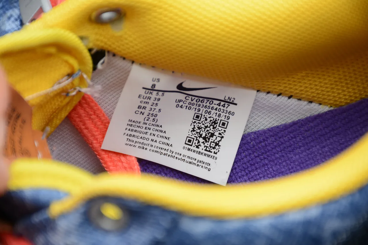 Nike Air Force 1 Denim Blue Orange Laces Lifestyle Sneakers 6