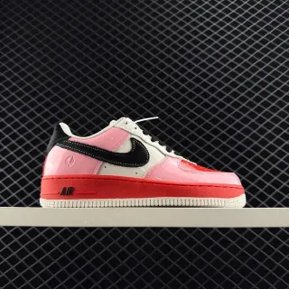 Nike Air Force 1 चमकदार गुलाबी काला लाल जीवनशैली स्नीकर्स