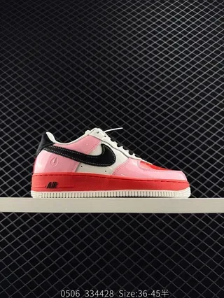 Nike Air Force 1 Glossy Pink Black Red Lifestyle Sneakers 2
