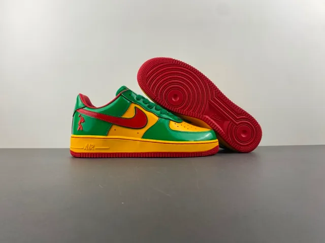 Nike Air Force 1 Green Yellow Red Multicolor Lifestyle Sneakers 12