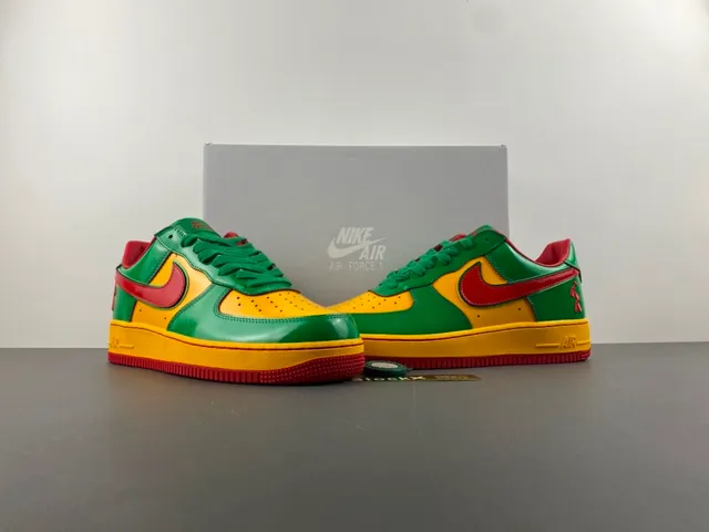 Nike Air Force 1 Green Yellow Red Multicolor Lifestyle Sneakers 13