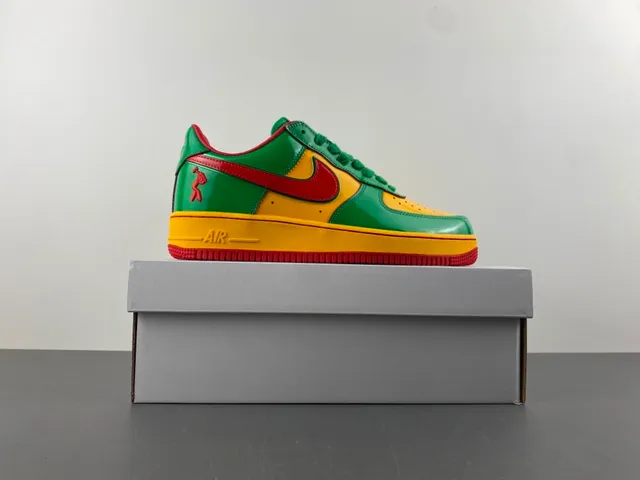 Nike Air Force 1 Green Yellow Red Multicolor Lifestyle Sneakers 15