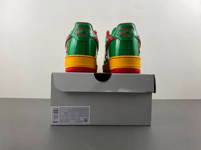 Nike Air Force 1 Green Yellow Red Multicolor Lifestyle Sneakers 17