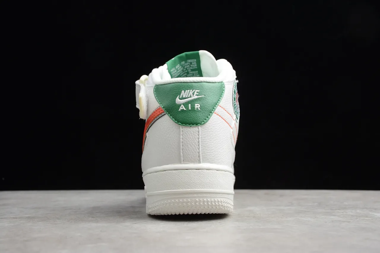 Nike Air Force 1 High Strap أبيض برتقالي أخضر حذاء أسلوب حياة 12