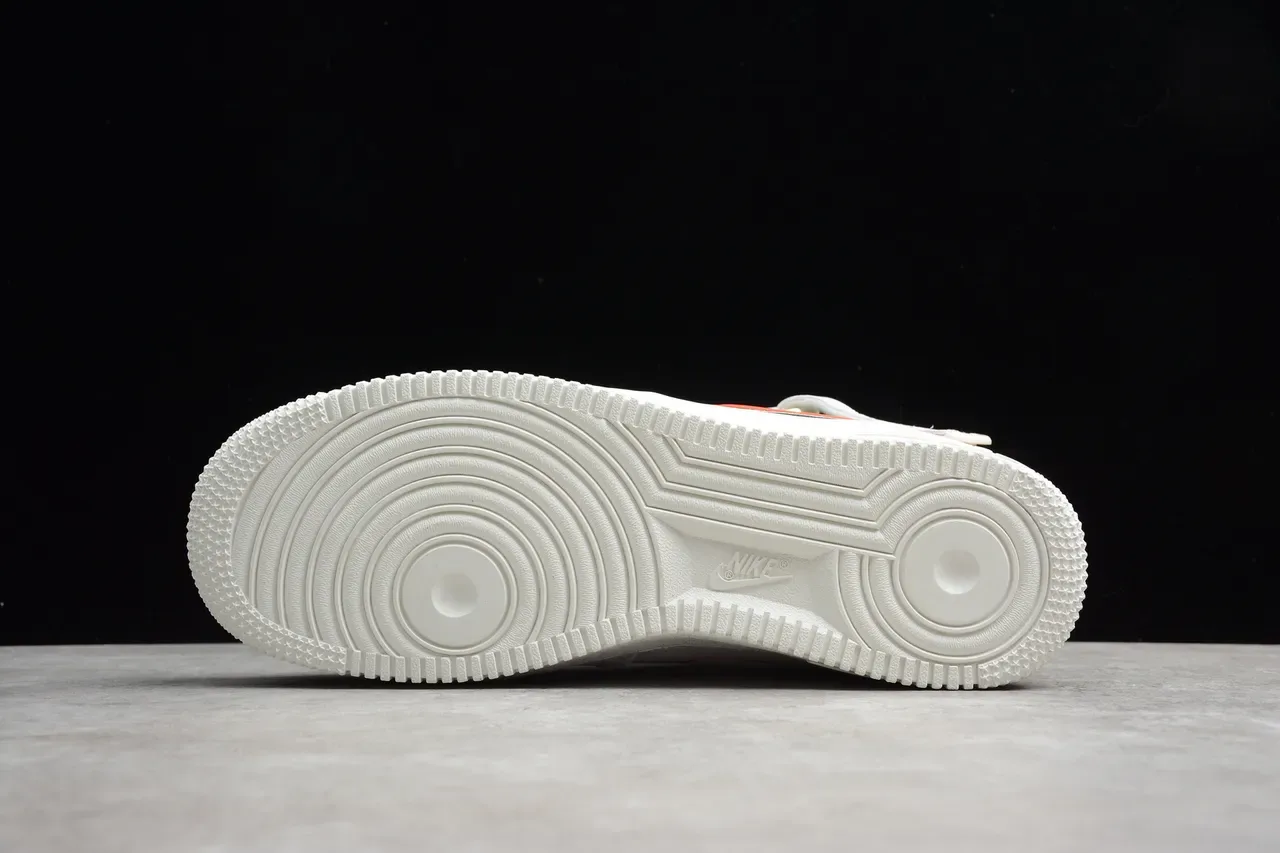 Nike Air Force 1 High Strap أبيض برتقالي أخضر حذاء أسلوب حياة 13