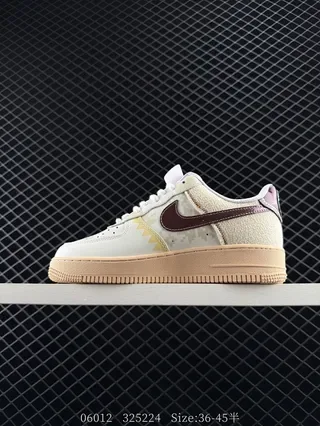 Nike Air Force 1 Low Beige Maroon Pixelated Lifestyle Sneakers 2