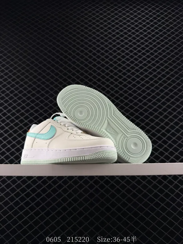 Nike Air Force 1 Low Off-White Teal Orange Lifestyle Sneakers 2